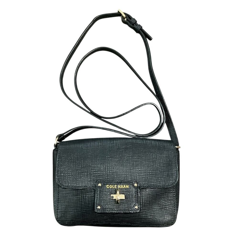 COLE HAAN Jozie Smart Phone Crossbody Black Bag Matching dust Bag - Picture 2 of 8